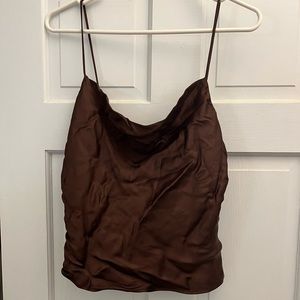 NWT- Zara Adjustable silk cropped blouse
